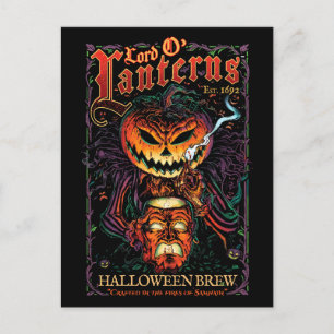 Lord O' Lanterns Halloween-Brau-Label Gothic Postkarte