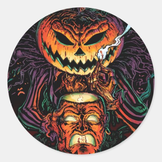 Lord O’ Lanterns Round Horror Sticker - Halloween (Vorderseite)