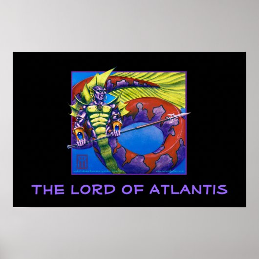 Lord of Atlantis auf schwarzem Druck Poster (Vorne)