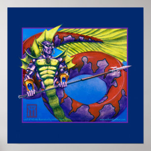 Lord of Atlantis on blue print Poster