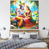 Lord Radha Krishna Canvas Print Picture Leinwanddruck (Insitu (Schlafzimmer))