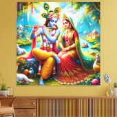 Lord Radha Krishna Canvas Print Picture Leinwanddruck (Insitu (Wohnzimmer))