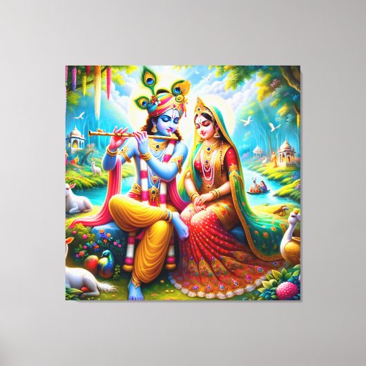 Lord Radha Krishna Canvas Print Picture Leinwanddruck (Vorderseite)