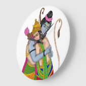 Lord Rama and Hanuman Clock Große Wanduhr (Winkel)