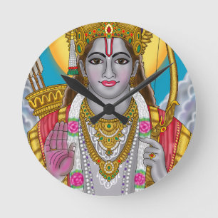 Lord Rama Clock Runde Wanduhr