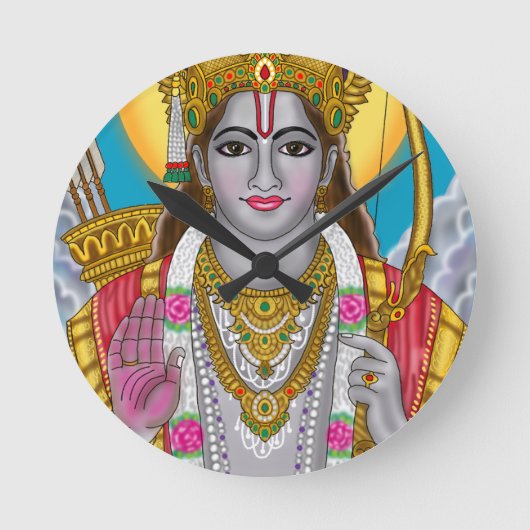 Lord Rama Clock Runde Wanduhr (Vorderseite)