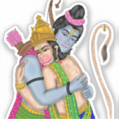 Lord Rama & Hanuman Aufkleber (Vorderseite)