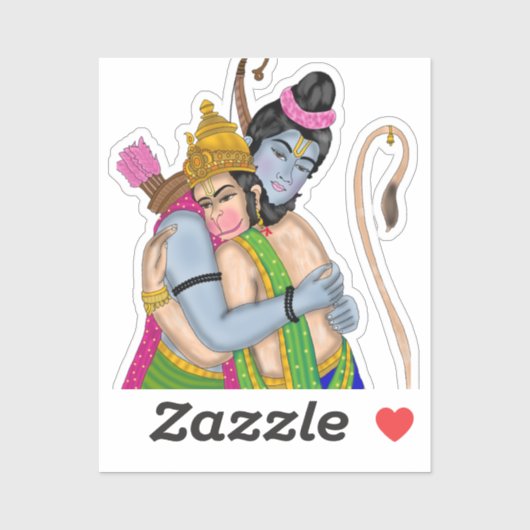 Lord Rama & Hanuman Sticker (Blatt)