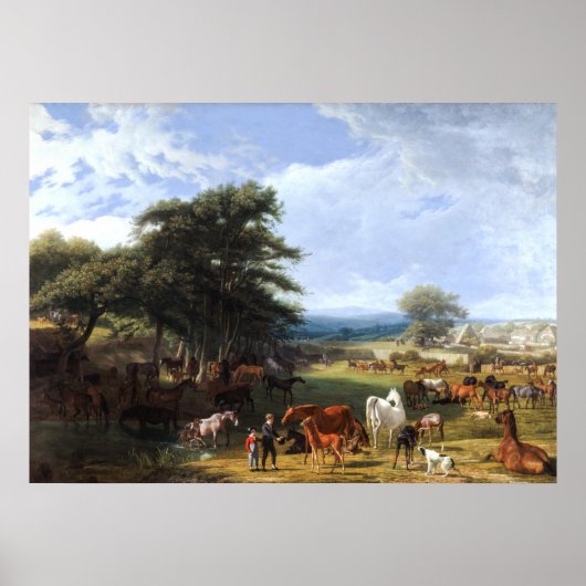 Lord Rivers's Stud Farm von Jacques-Laurent Agasse Poster (Vorne)