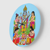 Lord Satyanarayan Wall Clock Große Wanduhr (Winkel)