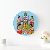 Lord Satyanarayan Wall Clock Große Wanduhr (Zuhause)