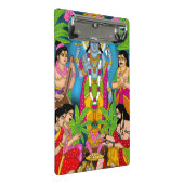 Lord Satyanarayan Wanduhr Mini Klemmbrett (Schrägansicht)
