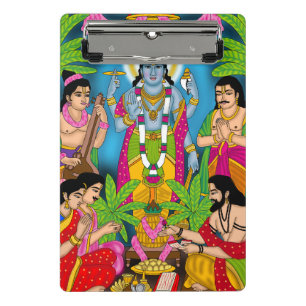 Lord Satyanarayan Wanduhr Mini Klemmbrett