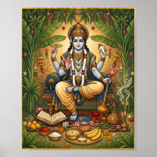 Lord Satyanarayana Hindu Devotional Wandposter Poster
