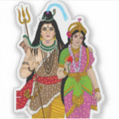 Lord Shiv Parvati Aufkleber (Vorderseite)