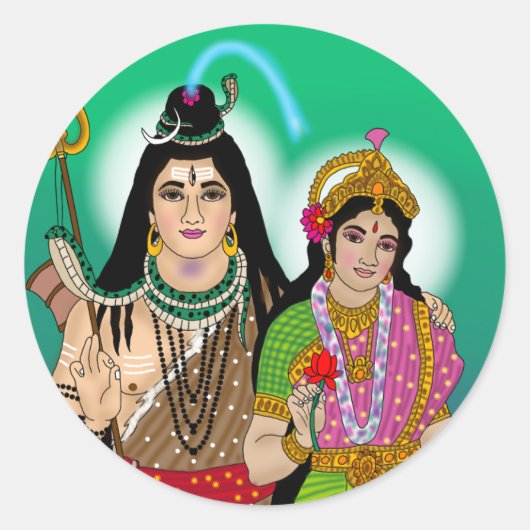 Lord Shiv Parvati Sticker (Vorderseite)