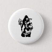 Lord Shiva Art Angry Trishul Button (Vorderseite)