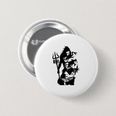 Lord Shiva Art Angry Trishul Button (Vorne & Hinten)