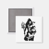 Lord Shiva Art Angry Trishul Magnet (Vorderseite/Rückseite)