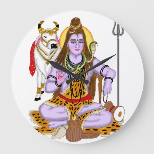 Lord Shiva Clock Große Wanduhr (Vorderseite)