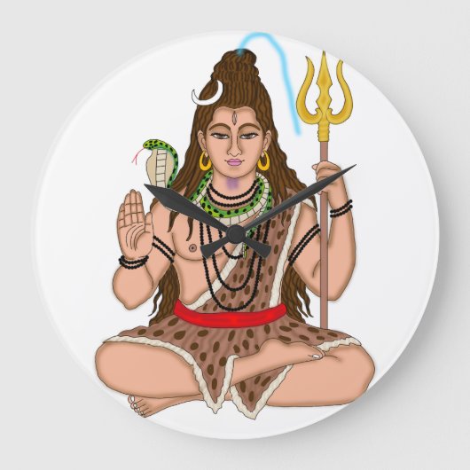 Lord Shiva Clock Große Wanduhr (Vorderseite)