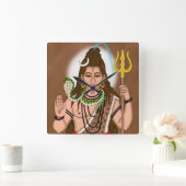 Lord Shiva Clock Quadratische Wanduhr (Zuhause)