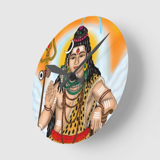 Lord Shiva Clock Runde Wanduhr (Winkel)