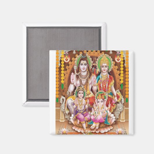 Lord Shiva Family Magnet (Vorderseite/Rückseite)