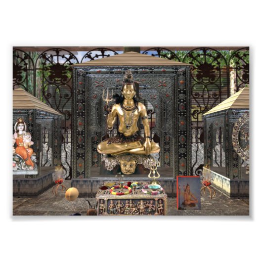 Lord Shiva Hindu Tempel 7" x 5" Kodak Foto Print (Vorne)