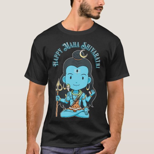 Lord Shiva in der Lotus-Pose T-Shirt (Vorderseite)