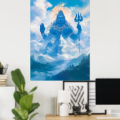 Lord Shiva in Kailasa Poster (Heimbüro)