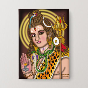 Lord Shiva Knopf Button