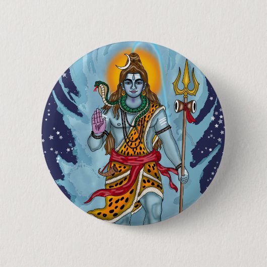 Lord Shiva Knopfanstecker Button (Vorderseite)