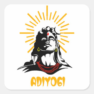 Lord Shiva   Mahadev Quadratischer Aufkleber