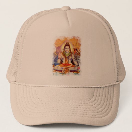 Lord Shiva Meditating Hat Truckerkappe (Vorderseite)