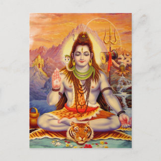 Lord Shiva Meditation Postcard Postkarte