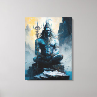 Lord shiva meditieren, häusliche Erwärmung, Gesche Leinwanddruck