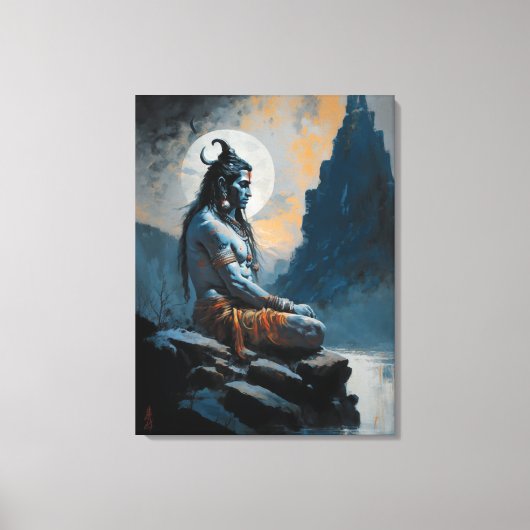 Lord shiva meditieren, häusliche Erwärmung, Gesche Leinwanddruck (Vorderseite)