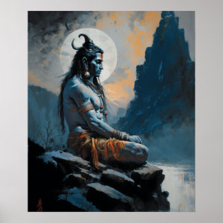 Lord shiva meditieren, häusliche Erwärmung, Gesche Poster