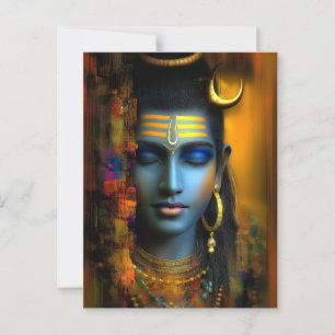 Lord Shiva Print: Moderne Abstrakte Visionskunst Postkarte