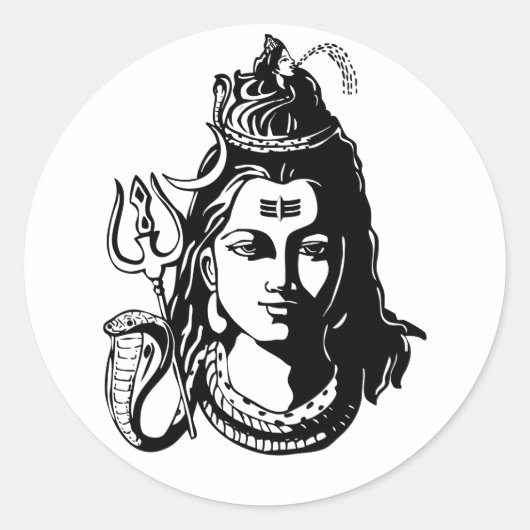 Lord Shiva Runder Aufkleber (Vorderseite)