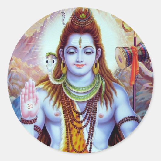 Lord Shiva Runder Aufkleber (Vorderseite)