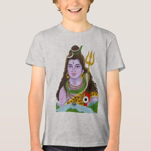 Lord Shiva T-Shirt Tri-Blend Shirt (Vorderseite)