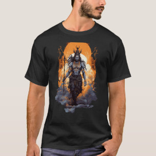 Lord Shiva The Destroyer Angry Hindu Gott Trishul T-Shirt