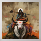 Lord Shiva über Nandi Poster (Vorne)