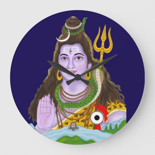 Lord Shiva Wall Clock Große Wanduhr (Vorderseite)