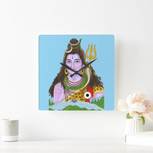 Lord Shiva Wall Clock Quadratische Wanduhr (Zuhause)