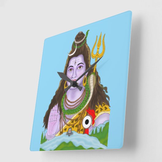 Lord Shiva Wall Clock Quadratische Wanduhr (Winkel)
