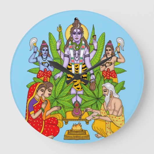 Lord Shiva Wanduhr (Vorderseite)