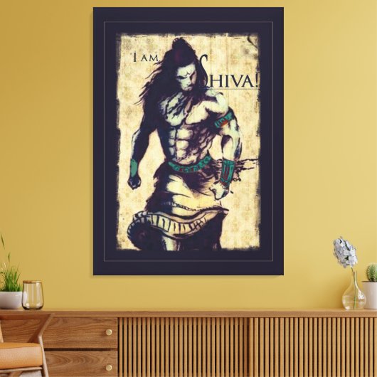 Lord Shiva - Wrapped Canvas Leinwanddruck (Insitu (Wohnzimmer))